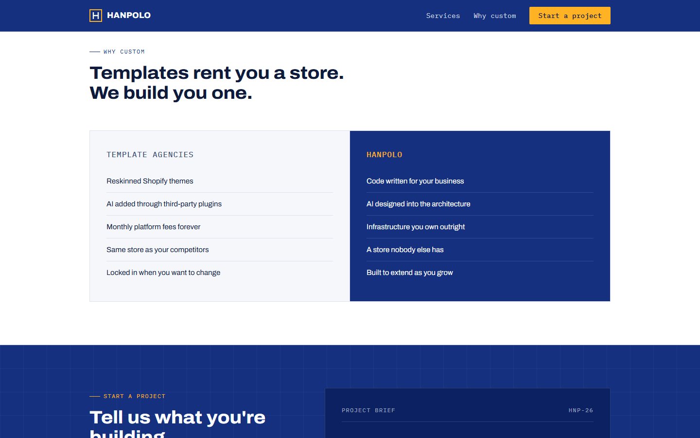 Template agencies versus Hanpolo comparison