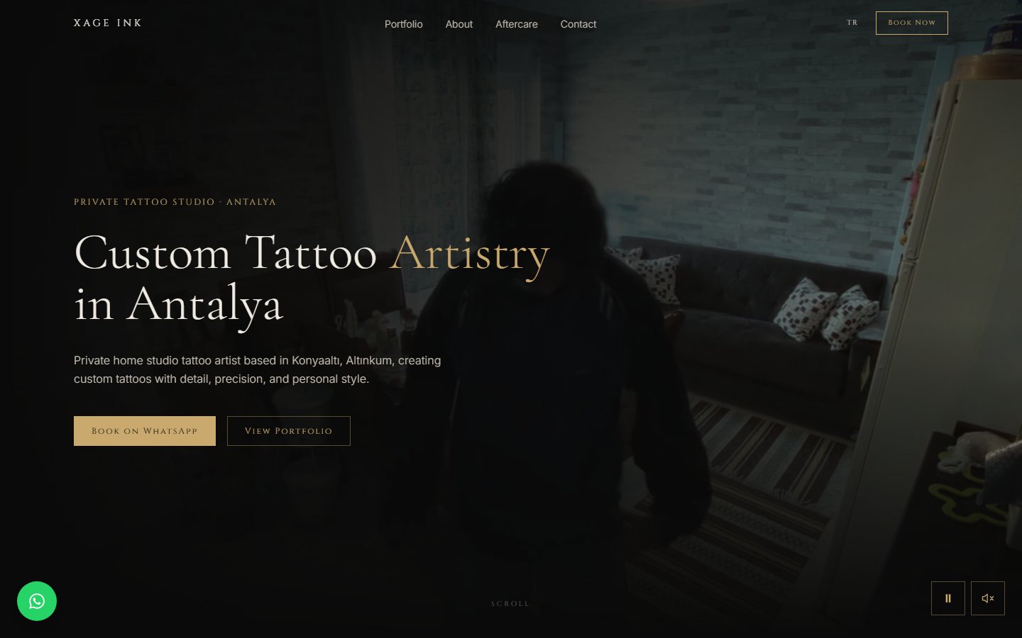 Xage Ink homepage hero with video background